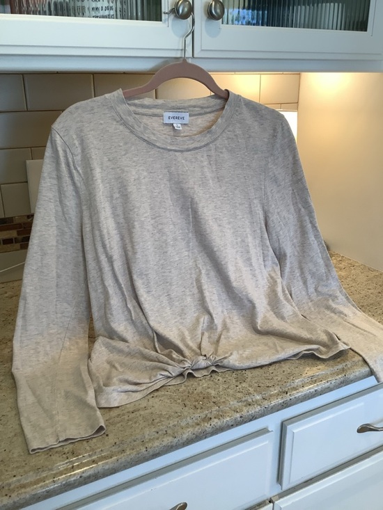 Evereve Tops - Evereve Heather Gray Crewneck Long Sleeve Top Size Large Knot Front